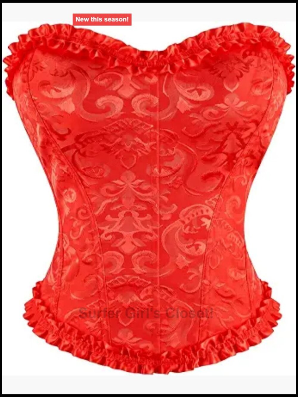 Floral Lace Up Corset Bustier Top for Women Strapless Push Up Bodice
